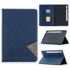 For Samsung Galaxy Tab S8 / Galaxy Tab S7 T870 Rhombus Texture Horizontal Flip Magnetic Leather Case with Holder & Card Slots(Dark Blue) - 1