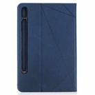 For Samsung Galaxy Tab S8 / Galaxy Tab S7 T870 Rhombus Texture Horizontal Flip Magnetic Leather Case with Holder & Card Slots(Dark Blue) - 3