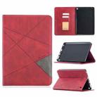 For Amazon Kindle Fire HD8 (2020) Rhombus Texture Horizontal Flip Magnetic Leather Case with Holder & Card Slots(Red) - 1