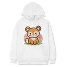 Squirrel Printed Fleece Hooded Sweatshirt Print On Your Demand, Size:M(White) - 1