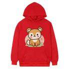 Squirrel Printed Fleece Hooded Sweatshirt Print On Your Demand, Size:L(Red) - 1