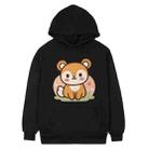 Squirrel Printed Fleece Hooded Sweatshirt Print On Your Demand, Size:XXXL(Black) - 1