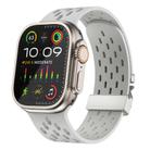For Apple Watch 46mm / 49mm / 45mm / 44mm Kalebol Mesh Silver Umbrella Buckle Silicone Strap(Grey) - 1