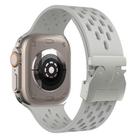 For Apple Watch 46mm / 49mm / 45mm / 44mm Kalebol Mesh Silver Umbrella Buckle Silicone Strap(Grey) - 2