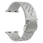 For Apple Watch 46mm / 49mm / 45mm / 44mm Kalebol Mesh Silver Umbrella Buckle Silicone Strap(Grey) - 3