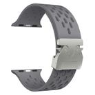 For Apple Watch 46mm / 49mm / 45mm / 44mm Kalebol Mesh Silver Umbrella Buckle Silicone Strap(Space Grey) - 3