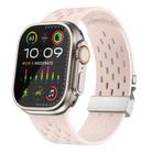 For Apple Watch 42mm / 41mm / 40mm / 38mm Kalebol Mesh Silver Umbrella Buckle Silicone Strap(Sand Pink) - 1