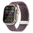 For Apple Watch 42mm / 41mm / 40mm / 38mm Kalebol Mesh Silver Umbrella Buckle Silicone Strap(Smoky Purple) - 1