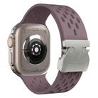 For Apple Watch 42mm / 41mm / 40mm / 38mm Kalebol Mesh Silver Umbrella Buckle Silicone Strap(Smoky Purple) - 2