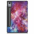 For Lenovo Idea Tab Pro Custer Painted 3-Fold Holder Leather Smart Tablet Case(Starry Way Nebula) - 3