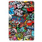 For Lenovo Idea Tab Pro Custer Painted 3-Fold Holder Leather Smart Tablet Case(Graffiti) - 2