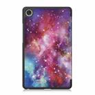 For Lenovo Tab One TB-305FU / Tab K9 Custer Painted 3-Fold Holder Leather Smart Tablet Case(Starry Way Nebula) - 3