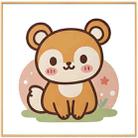Squirrel Decorative Painting with Aluminum Alloy Frame Print On Your Demand, Size:60x60cm - 1