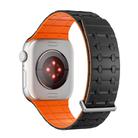For Apple Watch 46mm / 49mm / 45mm / 44mm Kalebol Magnetic Silicone Watch Strap(Black Orange) - 2