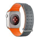 For Apple Watch 46mm / 49mm / 45mm / 44mm Kalebol Magnetic Silicone Watch Strap(Grey Orange) - 2