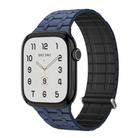 For Apple Watch 46mm / 49mm / 45mm / 44mm Kalebol Magnetic Silicone Watch Strap(Blue Black) - 1