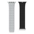 For Apple Watch 46mm / 49mm / 45mm / 44mm Kalebol Magnetic Silicone Watch Strap(Light Grey Black) - 3