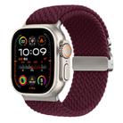 For Apple Watch 46mm / 49mm / 45mm / 44mm Kalebol Wide Umbrella Braided Strap(Wine Red) - 1