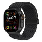 For Apple Watch 42mm / 41mm / 40mm / 38mm Kalebol Wide Umbrella Braided Strap(Black) - 1