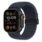 For Apple Watch 42mm / 41mm / 40mm / 38mm Kalebol Wide Umbrella Braided Strap(Midnight Blue) - 1