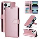 For Redmi Note 14 5G / Poco M7 Pro 5G 3-Card Slots Multifunctional Leather Phone Case(Rose Gold) - 1