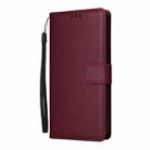 For Redmi Note 14 4G 164.84mm 3-Card Slots Multifunctional Leather Phone Case(Wine Red) - 2