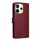 For Redmi Note 14 4G 164.84mm 3-Card Slots Multifunctional Leather Phone Case(Wine Red) - 3