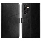 For Samsung Galaxy F16 5G / M16 5G Y-shaped Pattern Flip Leather Phone Case(Black) - 1