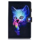 For Samsung Galaxy Tab A7 10.4 2020 T500 Colored Drawing Stitching Horizontal Flip Leather Case, with Holder & Card Slots(Super Cat) - 2