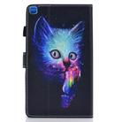 For Samsung Galaxy Tab A7 10.4 2020 T500 Colored Drawing Stitching Horizontal Flip Leather Case, with Holder & Card Slots(Super Cat) - 3