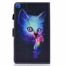 For Samsung Galaxy Tab A7 10.4 2020 T500 Colored Drawing Stitching Horizontal Flip Leather Case, with Holder & Card Slots(Super Cat) - 3