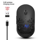 HXSJ T38 2.4G Single Mode Hole Design Mute Wireless Charging Mouse with Colorful Light(Black) - 2