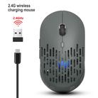 HXSJ T38 2.4G Single Mode Hole Design Mute Wireless Charging Mouse with Colorful Light(Silver Grey) - 2