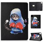 For iPad Air 2022 / 2020 10.9 Electric Pressed Colored Drawing Horizontal Flip Leather Case with Holder & Card Slots & Sleep / Wake-up Function(Boxing Cat) - 1