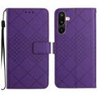 For Samsung Galaxy F16 5G / M16 5G Rhombic Grid Texture Leather Phone Case(Purple) - 1