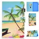For Samsung Galaxy Tab A7 10.4 2020 T500 Colored Drawing Stitching Horizontal Flip Leather Case, with Holder & Card Slots(Sandbeach) - 1