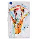 For Samsung Galaxy Tab A7 10.4 2020 T500 Colored Drawing Stitching Horizontal Flip Leather Case, with Holder & Card Slots(Watercolor Elephant) - 3