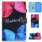 For Samsung Galaxy Tab A7 10.4 2020 T500 Colored Drawing Stitching Horizontal Flip Leather Case, with Holder & Card Slots(Butterfly Love) - 1