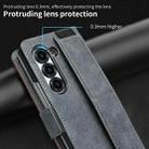 For Samsung Galaxy Z Fold6 VIETAO Integrated Spliced Leather Phone Case with Elastic Bowl Strap(Gray) - 3
