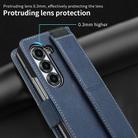 For Samsung Galaxy Z Fold5 VIETAO Integrated Spliced Leather Phone Case with Elastic Bowl Strap(Blue) - 3