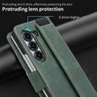 For Samsung Galaxy Z Fold5 VIETAO Integrated Spliced Leather Phone Case with Elastic Bowl Strap(Green) - 3