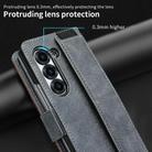 For Samsung Galaxy Z Fold5 VIETAO Integrated Spliced Leather Phone Case with Elastic Bowl Strap(Gray) - 3