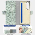 For Samsung Galaxy Z Fold5 VIETAO Integrated Colorful Leather Phone Case with Elastic Bowl Strap(Green) - 2