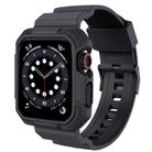 For Apple Watch 46mm / 45mm / 44mm / 42mm VIETAO Carbon Fiber Silicone Strap(Dark Gray) - 1