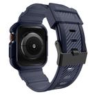 For Apple Watch 46mm / 45mm / 44mm / 42mm VIETAO Carbon Fiber Silicone Strap(Dark Blue) - 2