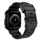 For Apple Watch Ultra 2 / 1 49mm VIETAO Carbon Fiber Silicone Strap(Black) - 2