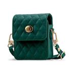 For Samsung Galaxy Z Flip Series VIETAO Rhombic Texture Bag PU Fold Phone Case(Green) - 1