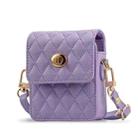 For Samsung Galaxy Z Flip Series VIETAO Rhombic Texture Bag PU Fold Phone Case(Purple) - 1