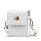 For Samsung Galaxy Z Flip Series VIETAO Rhombic Texture Bag PU Fold Phone Case(White) - 1