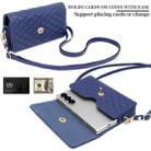 For Samsung Galaxy Z Fold Series VIETAO Rhombic Texture Bag PU Fold Phone Case(Blue) - 3
